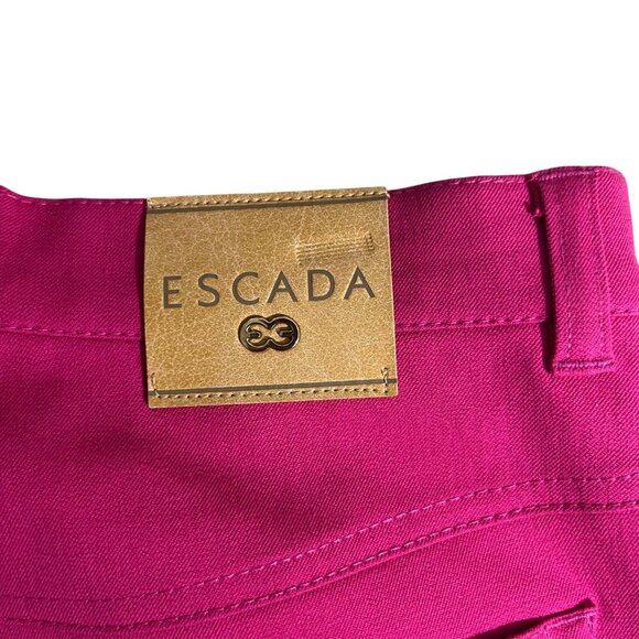 Escada women's pants 40 US 8 10 M bright pink denim straight leg - Picture 9 of 11